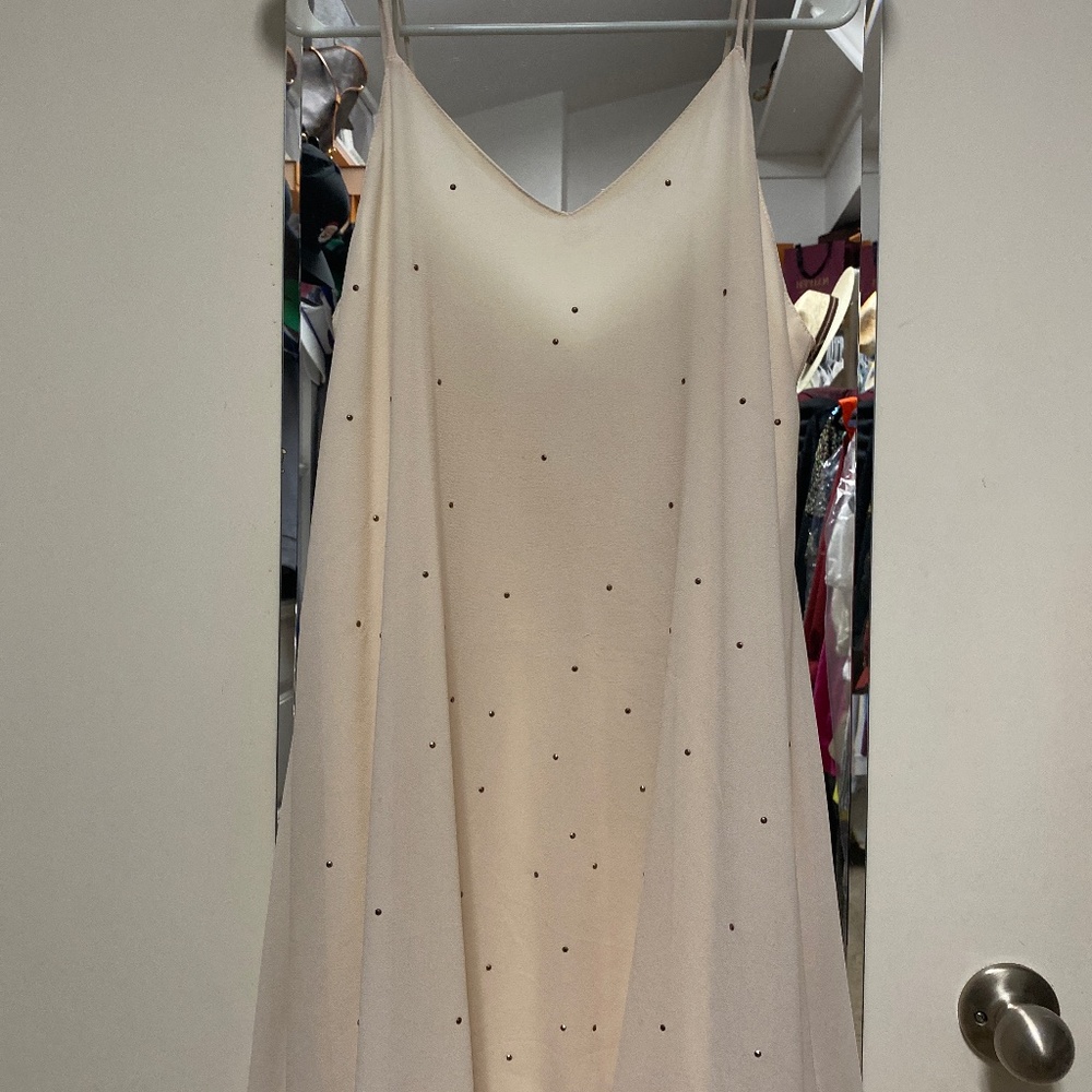 Cream Spaghetti Strap Dress